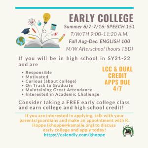 Time to Apply for Early College